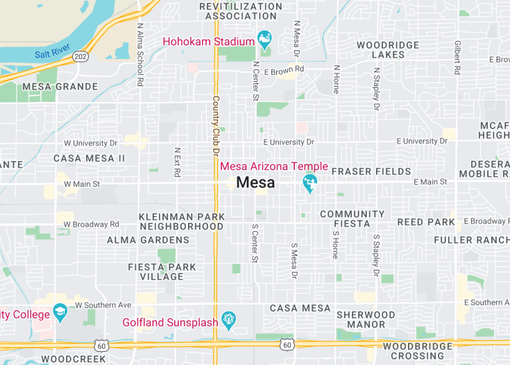 Map of Mesa, Arizona (USA)