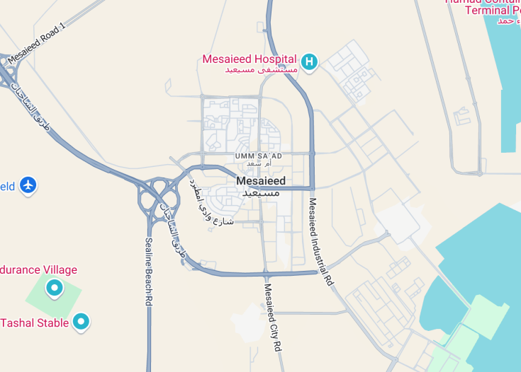 Map of Mesaieed, Qatar