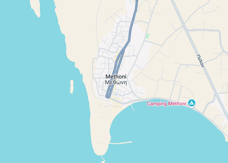 Map of Methoni, Greece