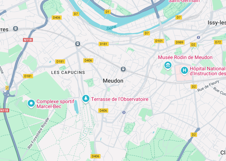 Map of Meudon, France