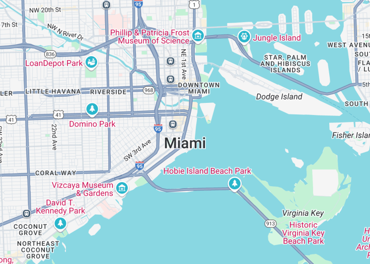 Map of Miami, Florida (USA)