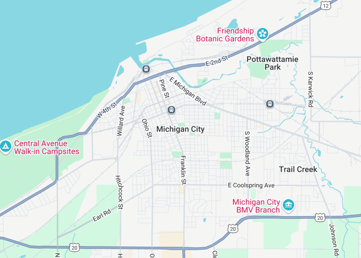 Map of Michigan City, Indiana (USA)