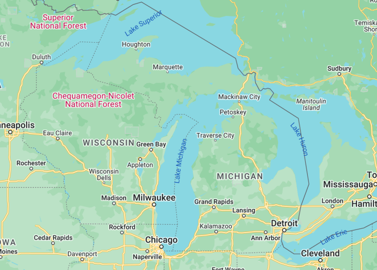 Map of Michigan (USA), 