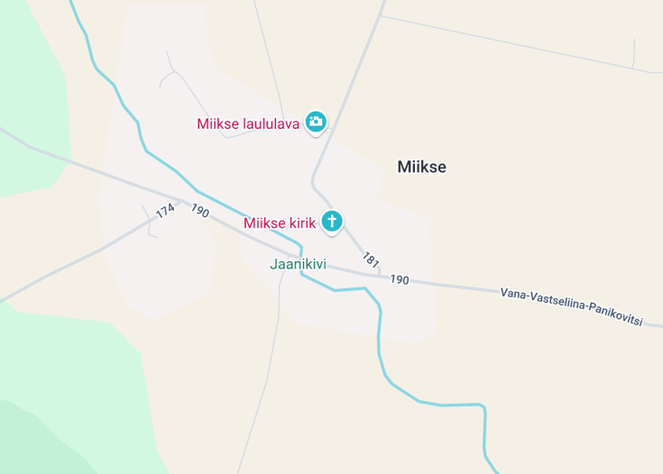 Map of Miikse kirik, Miikse