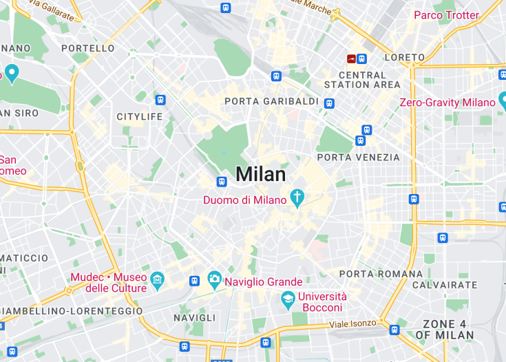 Map of Milan, Italy