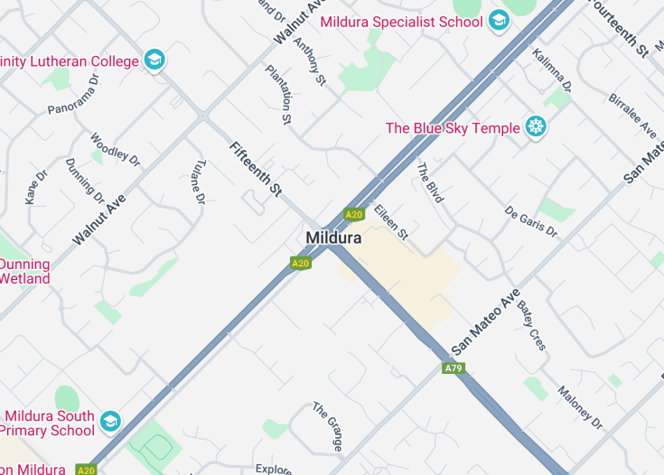 Map of Mildura, Australia