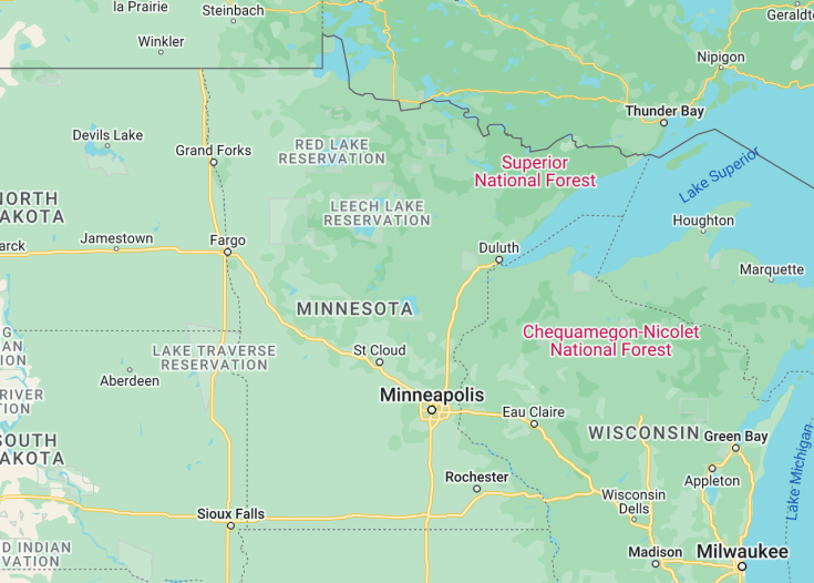 Map of Minnesota (USA), 