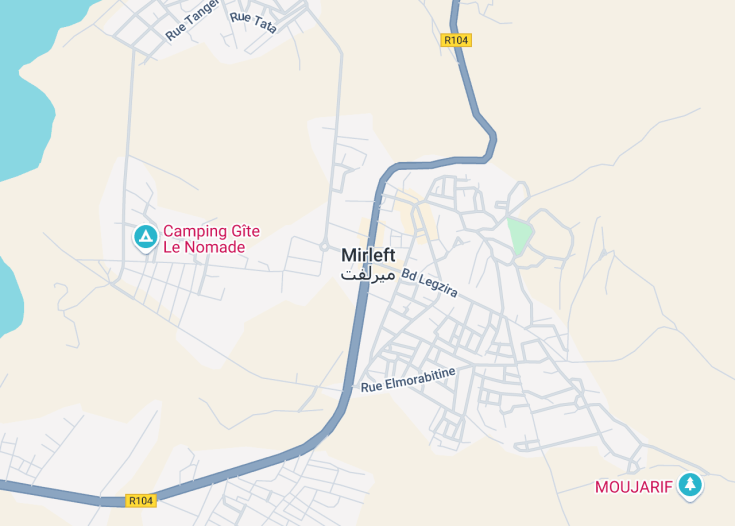 Map of Mirleft, Morocco