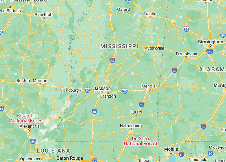 Map of Mississippi (USA), 