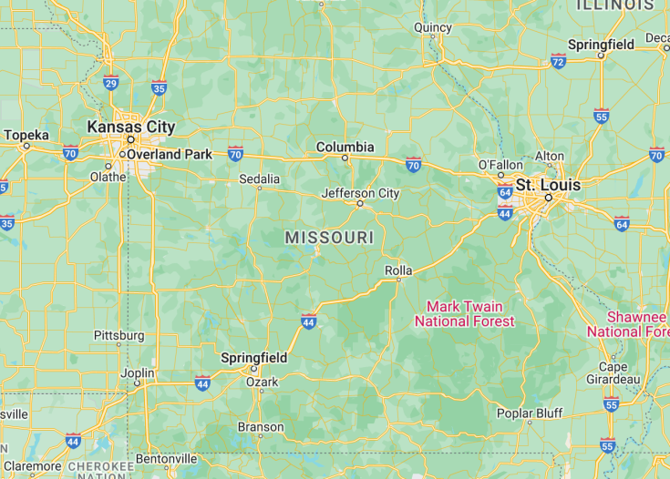 Map of Missouri (USA), 