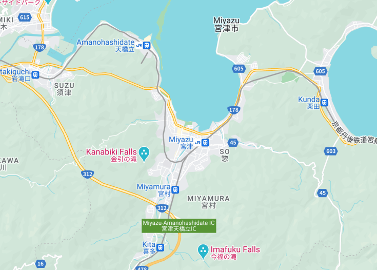 Map of Miyazu, Japan