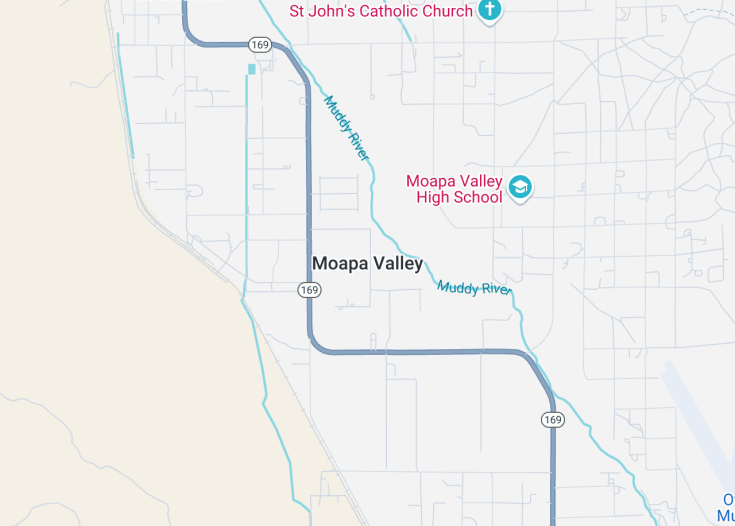 Map of Moapa Valley, Nevada (USA)