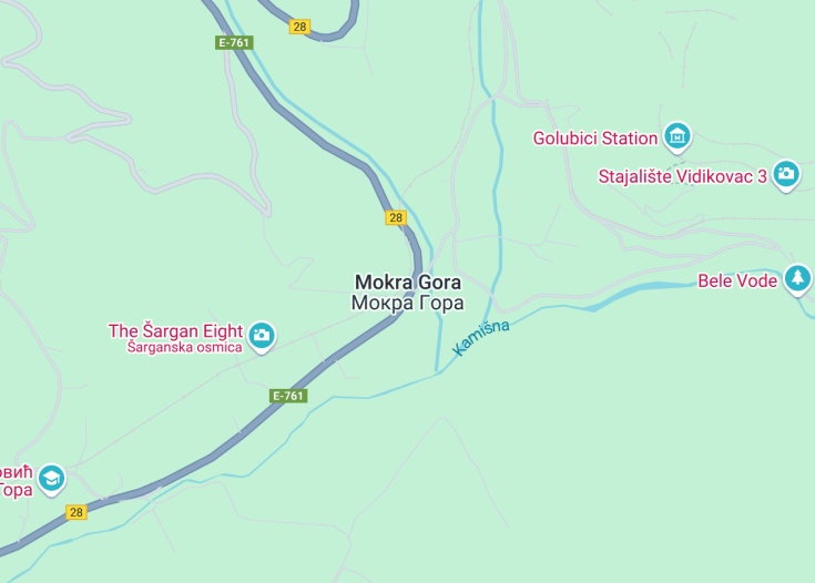 Map of Mokra Gora, Serbia