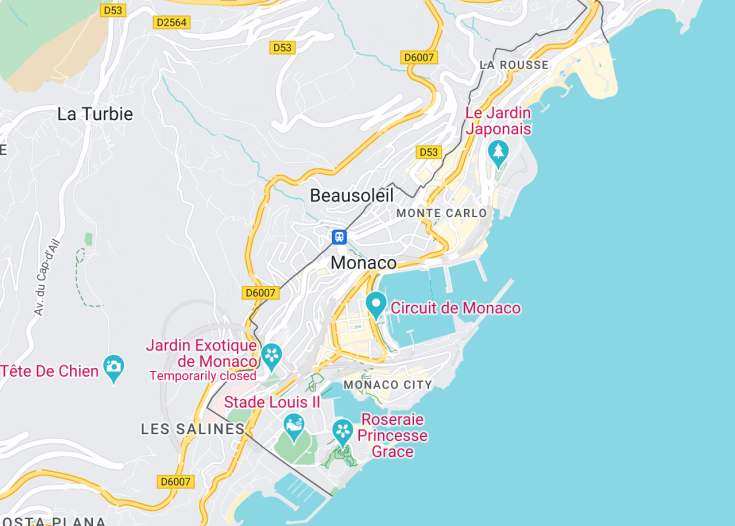 Map of Monaco, 