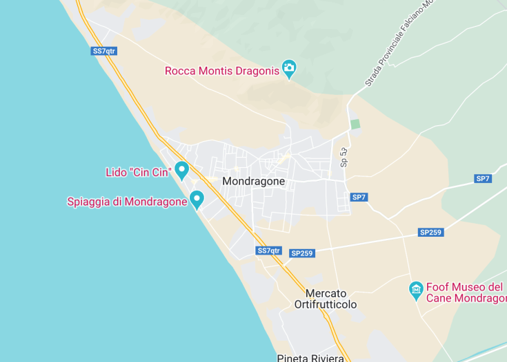 Map of Mondragone, Italy