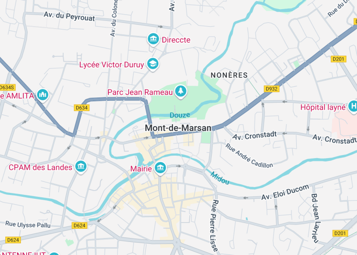 Map of Mont-de-Marsan, France