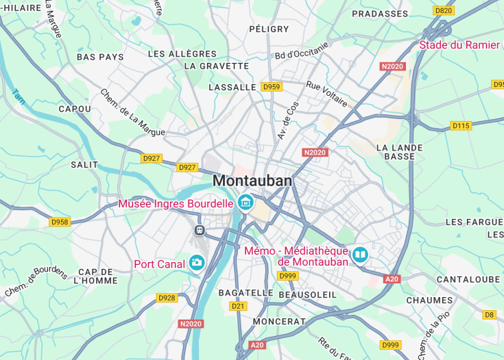 Map of Montauban, France