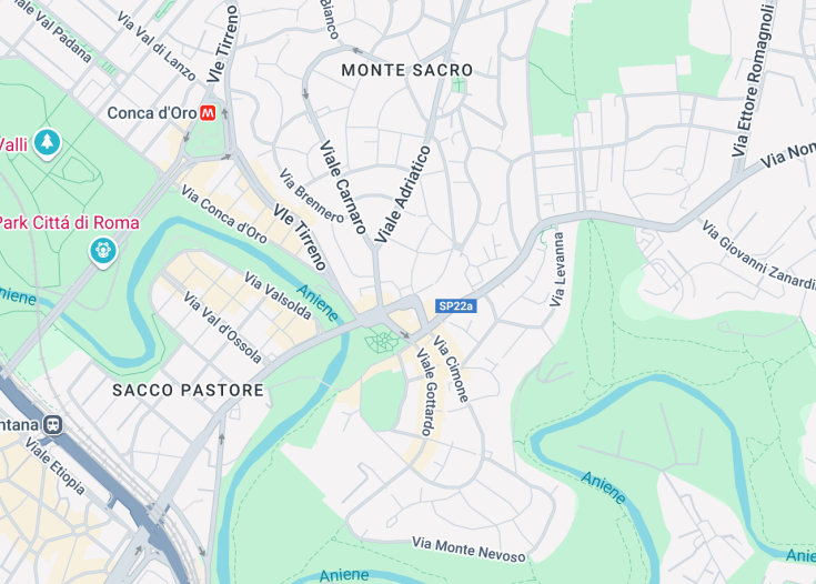 Map of Monte Sacro, Rome