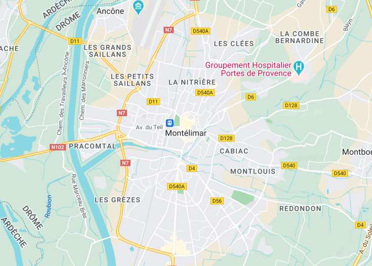 Map of Montélimar, France