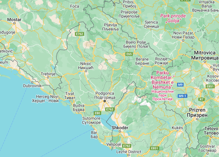 Map of Montenegro, 