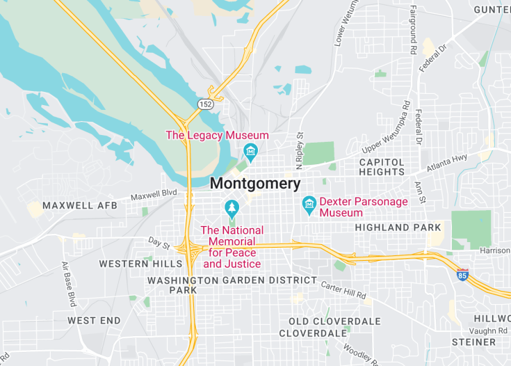 Map of Montgomery, Alabama (USA)