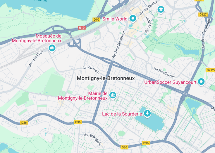 Map of Montigny-le-Bretonneux, France