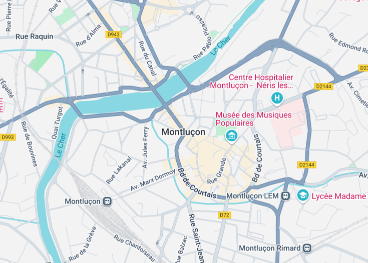 Map of Montluçon, France