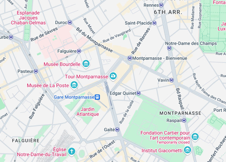 Map of Montparnasse Tower, Paris