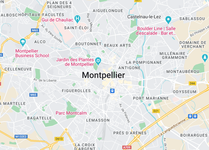 Map of Montpellier, France