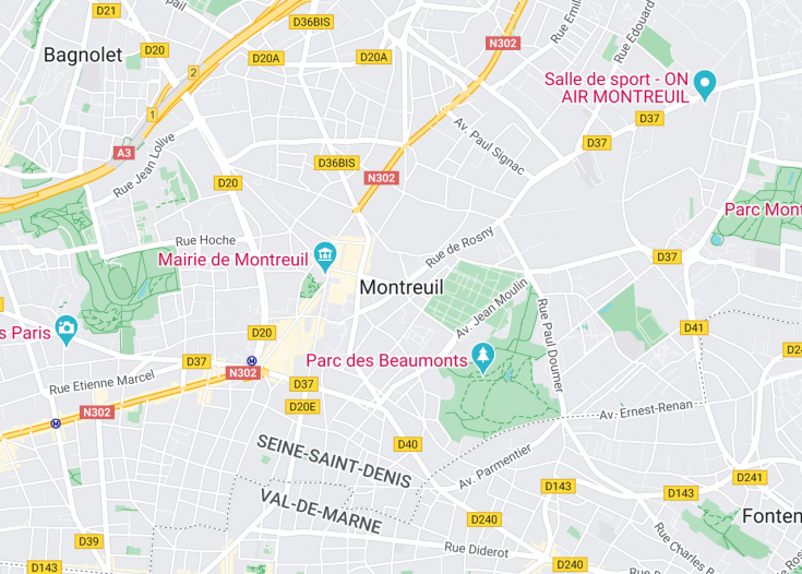 Map of Montreuil, France