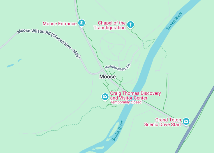 Map of Moose, Wyoming (USA)