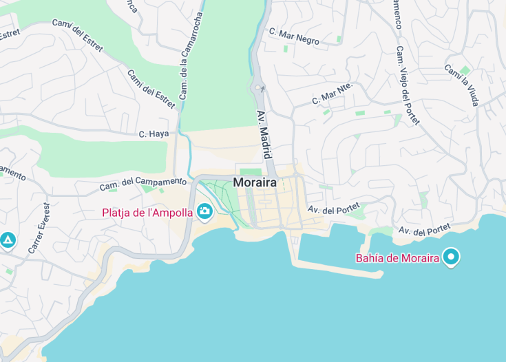 Map of Moraira, Spain