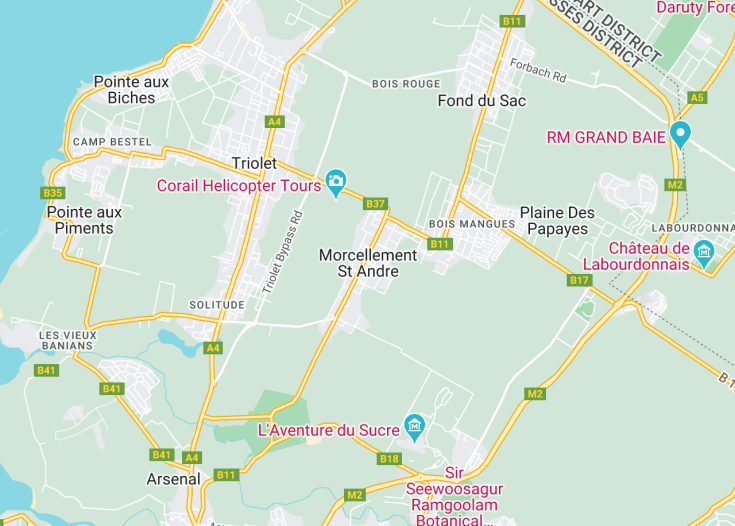 Map of Morcellement Saint Andre, Mauritius