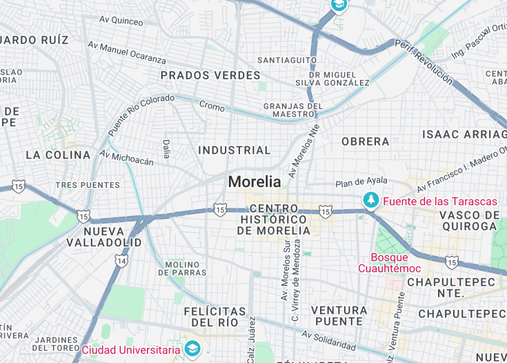 Map of Morelia, Mexico