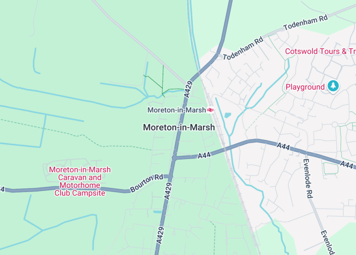 Map of Moreton-in-Marsh, England (United Kingdom)