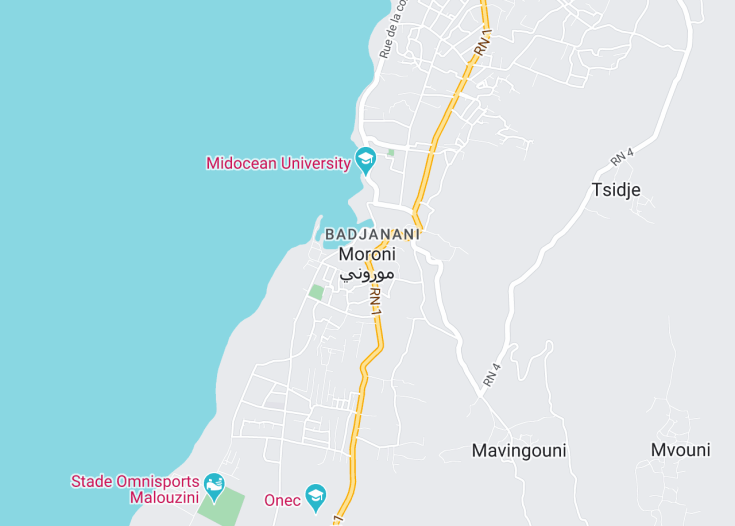 Map of Moroni, Comoros