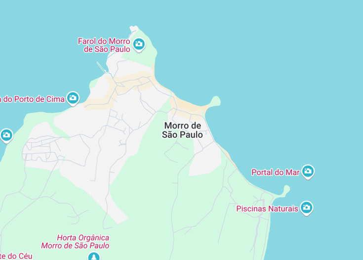 Map of Morro de São Paulo, Brazil