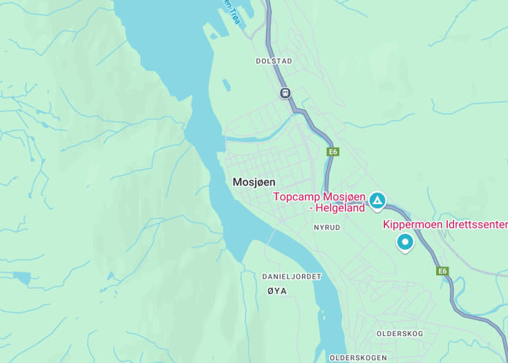 Map of Mosjøen, Norway