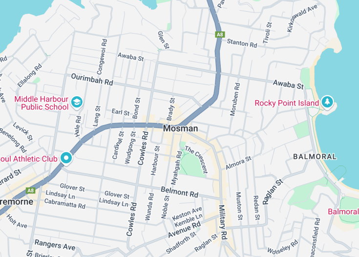 Map of Mosman, Australia