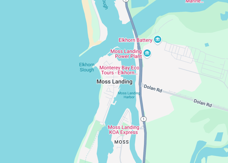 Map of Moss Landing, California (USA)