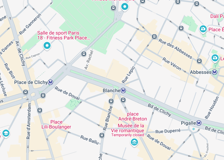 Map of Moulin Rouge, Paris