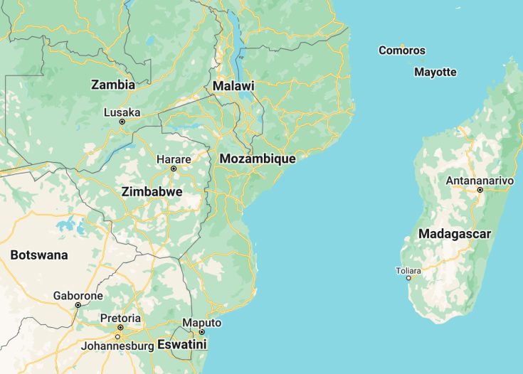 Map of Mozambique, 