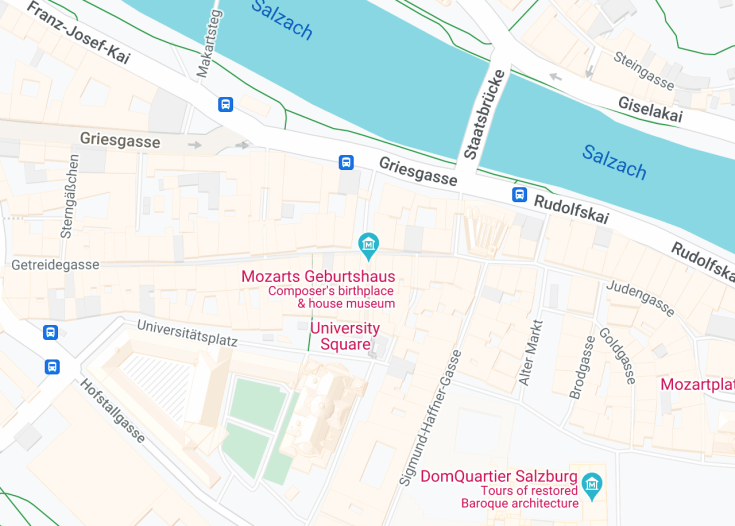 Map of Mozarthaus, Salzburg