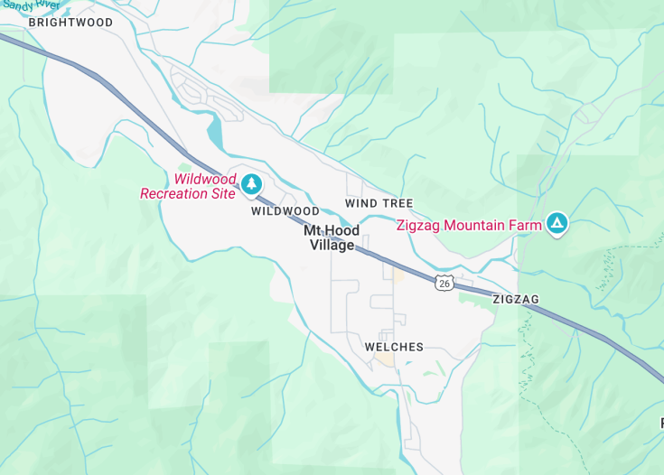 Map of Mt Hood Village, Oregon (USA)