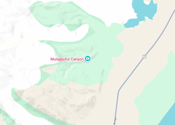 Map of Mulagljufur Canyon, Fagurhólsmýri