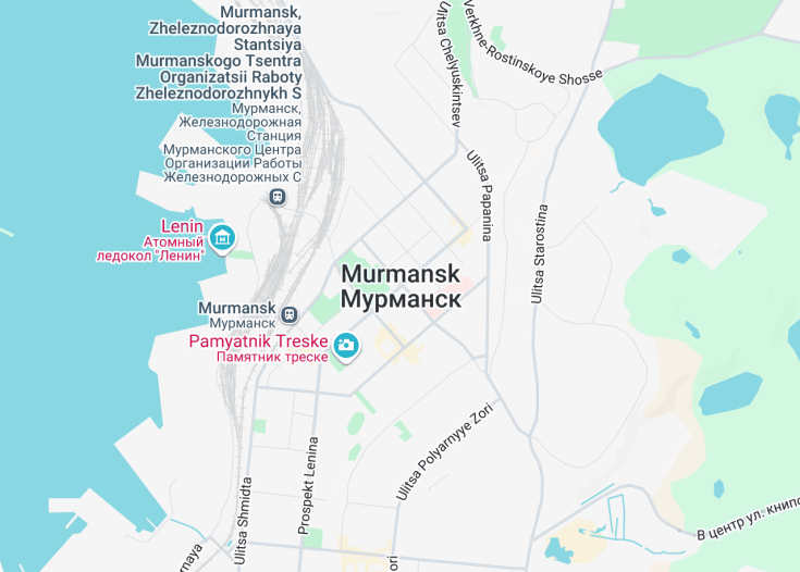 Map of Murmansk, Russia