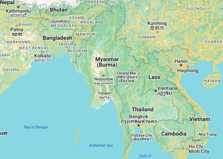 Map of Myanmar, 