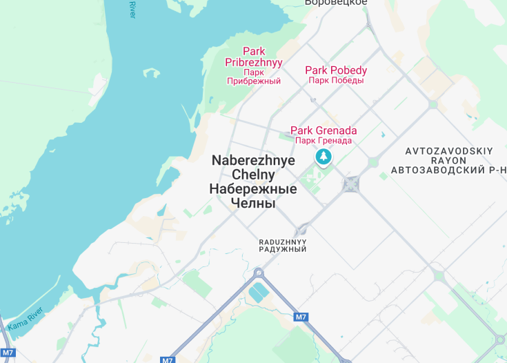 Map of Naberezhnye Chelny, Russia