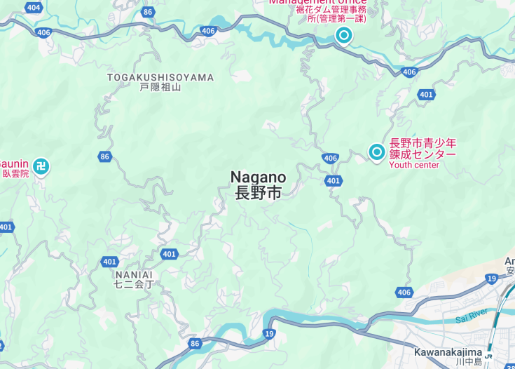 Map of Nagano, Japan