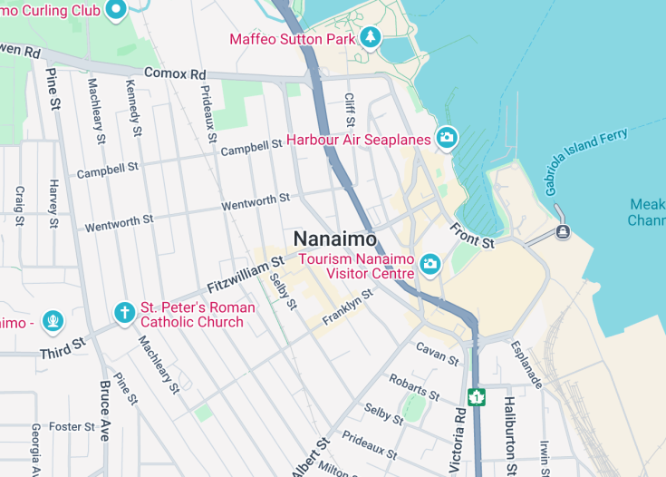 Map of Nanaimo, Canada